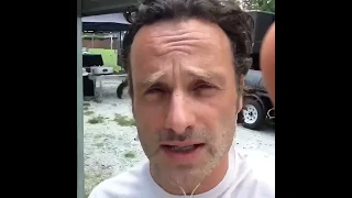 Andrew Lincoln's American accent on set.