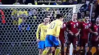 Amazing Free-Kick Goal Zlatan Ibrahimovic ~Denmark 0-2 Sweden~