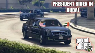 GTA V | President Biden Arrives in Dubai | Presidential Motorcade | Game Loverz