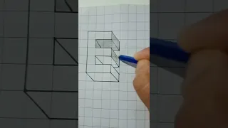 Easy 3d Drawing Letter E /How To Draw Capital Alphabet for Beginners #video