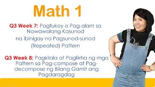 Math 1 Week 7 Week 8 Quarter 3 Pagtukoy o Pag-alam sa Nawawalang Kasunod na Ibinigay naPagsuno-sunod