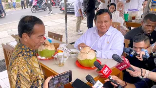 Presiden Jokowi dan Menhan Prabowo Jajan Bakso dan Es Degan di Pinggir Jalan, 29 Januari 2024