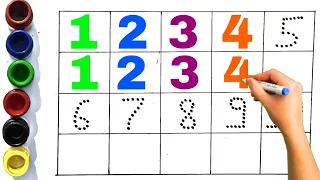 One, two, three... number drawing by using different colors #kidsdrawing