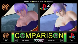 Dreamcast vs PlayStation 2 (Dead or Alive 2: Hardcore) Side by Side Comparison - Dual Longplay