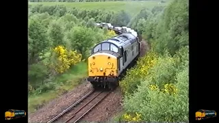 Thrashing Class 37s + Steam (unseen) in The West Highlands of Scotland. 23/06/2000