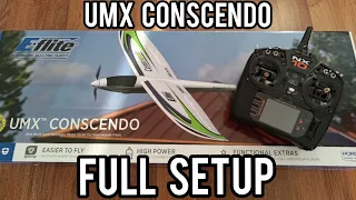 E-flite UMX Conscendo overview and full transmitter setup