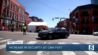 Heightened security including barrier walls, metal detectors at CMA Fest