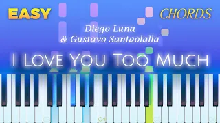 Diego Luna & Gustavo Santaolalla - I Love You Too Much - EASY Piano CHORDS TUTORIAL