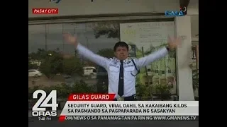 24 Oras: Security guard, viral dahil sa kakaibang kilos sa pagmando sa pagpaparada ng sasakyan