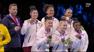 Women's Team Final Medal Ceremony-3🇫🇷2🇧🇷1🇺🇸- 2023 Artistic Gymnastics World Championships