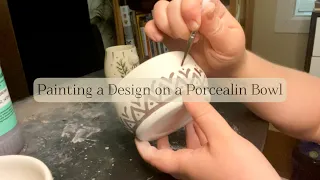 Painting Repetitive Design on Porcelain Bowls TIMELAPSE