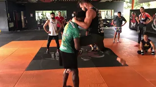 Rafael Fiziev and Zanyar Hassani teach defenses vs single leg takedowns