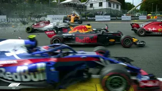 2018 Belgian Grand Prix |  First-Turn Crash - All The Angles