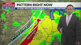 Cold front to bring a risk of severe storms Tuesday