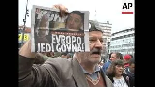 Protest against Karadzic's arrest