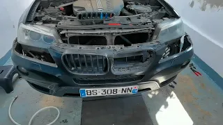 BMW X3 F25 HEADLIGHT AND FRONT BUMPER REMOVAL !