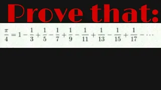 Proof of π/4=1-1/3+1/5-1/7+.......∞.