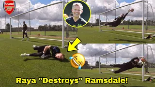 Fight for No.1 Spot!🔥David Raya “Destroys” Aaron Ramsdale in Training Challenge!😂Arsenal Training