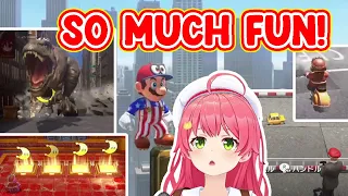 Miko's fully enjoying New Donk City like a baby in Super Mario Odyssey