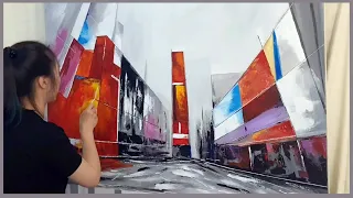 How to Create Abstract Art/Acrylic painting abstract/Collage/Teer/Pigmente/Acrylmalen abstrakt