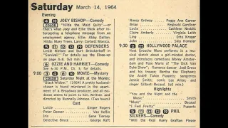 TV Guide Program Listings For Saturday, March 14, 1964