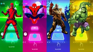 DeadPool 🆚 Spiderman 🆚 Thanos 🆚 Hulk | Marvel Comics | Tiles Hop Fun Ball