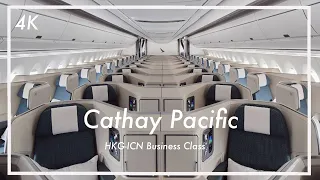[4K] Hong Kong-Korea 🇭🇰🇰🇷 | Cathay Pacific  🛫 BUSINESS CLASS + The Pier Lounge Tour 🍸