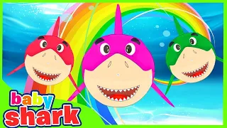 BabyShark + Wheels On The Bus Goes Round and Round Nursery Rhymes -Kids Songs