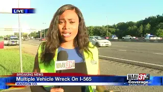 Multiple vehicle wreck on I-565