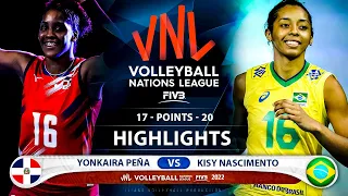 Yonkaira Peña vs Kisy Nascimento | Dominican Republic vs Brazil | Highlights | Women's VNL 2022 (HD)