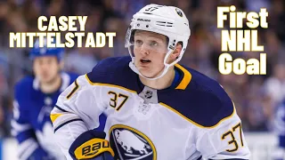 Casey Mittelstadt #37 (Buffalo Sabres) first NHL goal Apr 6, 2018