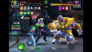 My first ever raid fight! Forgot thanos sp1, but Hulking saved me! #mcoc #marvelcontestofchampions