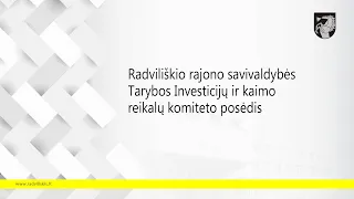 2023-08-23 Investicijų ir kaimo reikalų komiteto posėdis