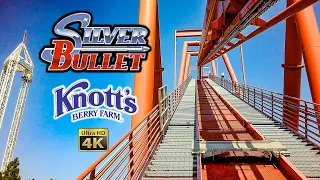 2023 Silver Bullet Roller Coaster Front Row On Ride 4K POV Knott's Berry Farm