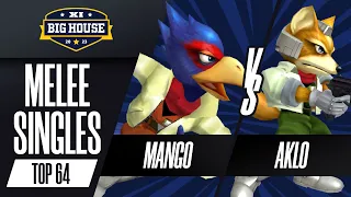 Mang0 (Falco) vs Aklo (Fox) - Melee Singles Top 64 - The Big House 11