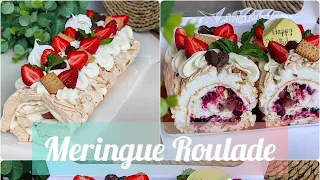 Meringue Roulade /The best meringue roulade recipe / How to make Meringue Roulade