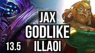 JAX vs ILLAOI (TOP) | 6 solo kills, 500+ games, 11/3/8, Godlike | KR Master | 13.5