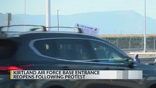 Protestors block Kirtland Air Force Base entrance