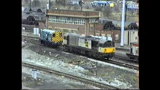 British Rail 1992-Toton Freight Yard Classes 08, 31, 56, 58 & 60 with lots of MGR trains