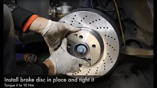 How to replace front brakes on Mercedes C-class W204 2007-2013