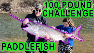 Paddlefish Challenge! The Quest for a 100 Pound Fish! Spoonbill Snagging in Oklahoma!
