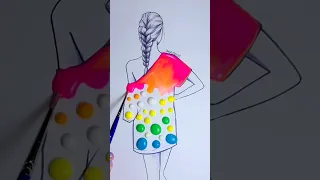 Watercolor Dot Painting 💧 #art #artwork #paint #painting #fashion #draw