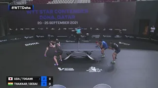 Uda /Togami vs Thakkar /Desai | WTT Star Contender Doha 2021 | MD | R16