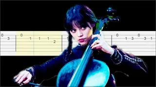 Wednesday Plays the Cello (Easy Guitar Tabs Tutorial)