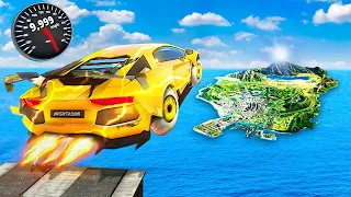 Jumping ULTRA FAST Car Across ENTIRE MAP in GTA 5..