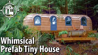 Prefab Tiny Home is her fairytale cottage - lakeside & sauna