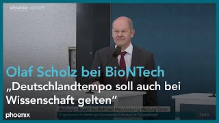 Scholz nach Besuch der BioNTech Manufacturing Marburg GmbH