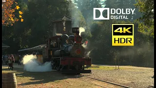 「4k」Roaring Camp Railroad - Redwood Forest Steam Train