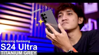 KENAPA JADI MIRIP IPHONE?!☹️🔥 Samsung S24 Ultra Titanium Grey Unboxing & Quick Review Indonesia