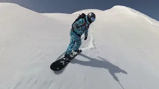 Piz Val Gronda 2024.04.11 Ischgl Snowboard Freeride Nidecker Beta APX 3 lines in fresh snow